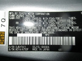 2007 TOYOTA FJ CRUISER SILVER 4.0L AT 4WD Z17593